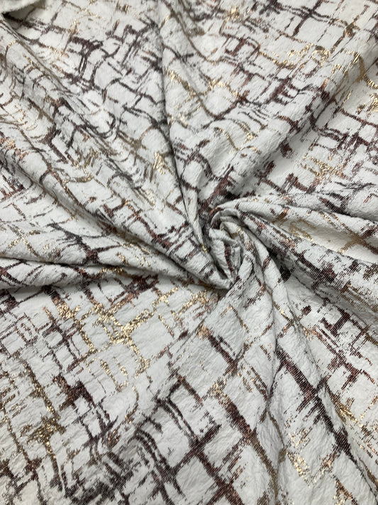 crumbled lycra foil printed fabric