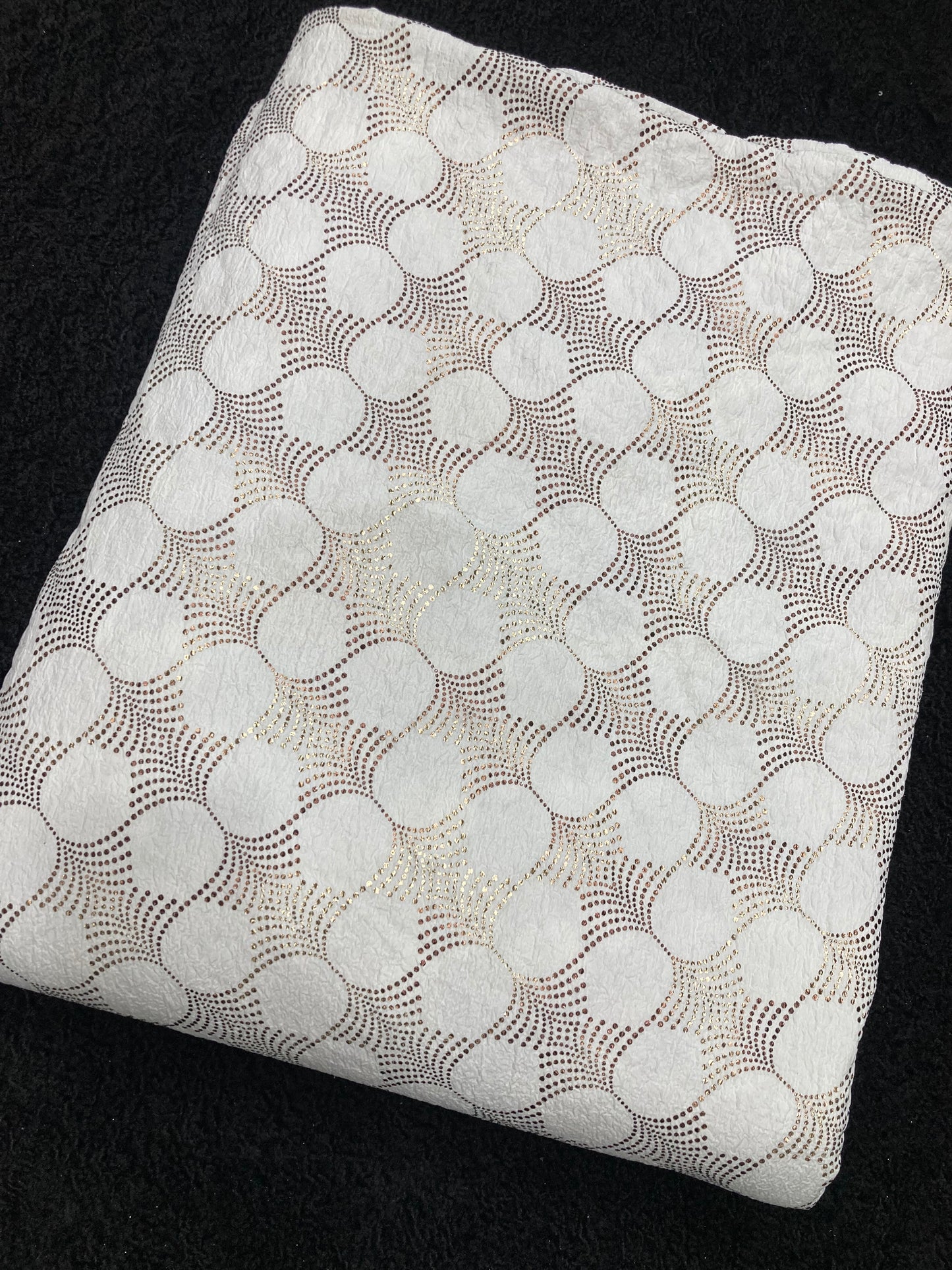 crumbled lycra foil printed fabric