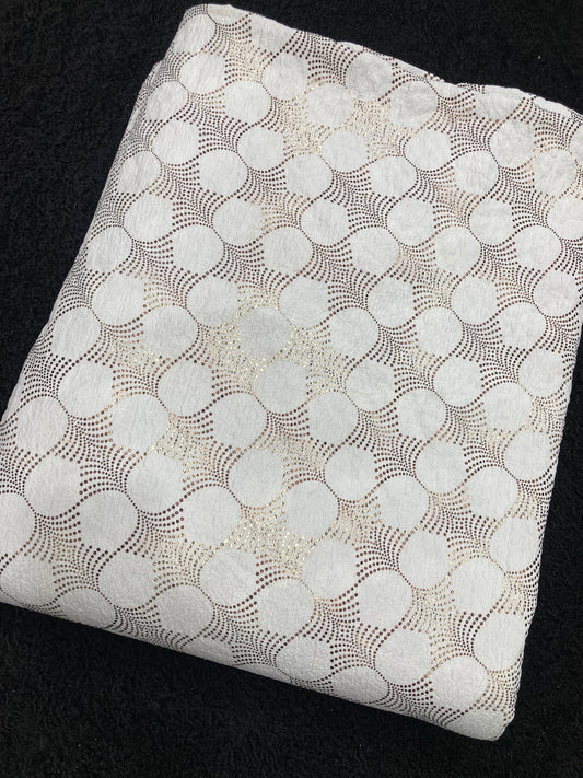 crumbled lycra foil printed fabric