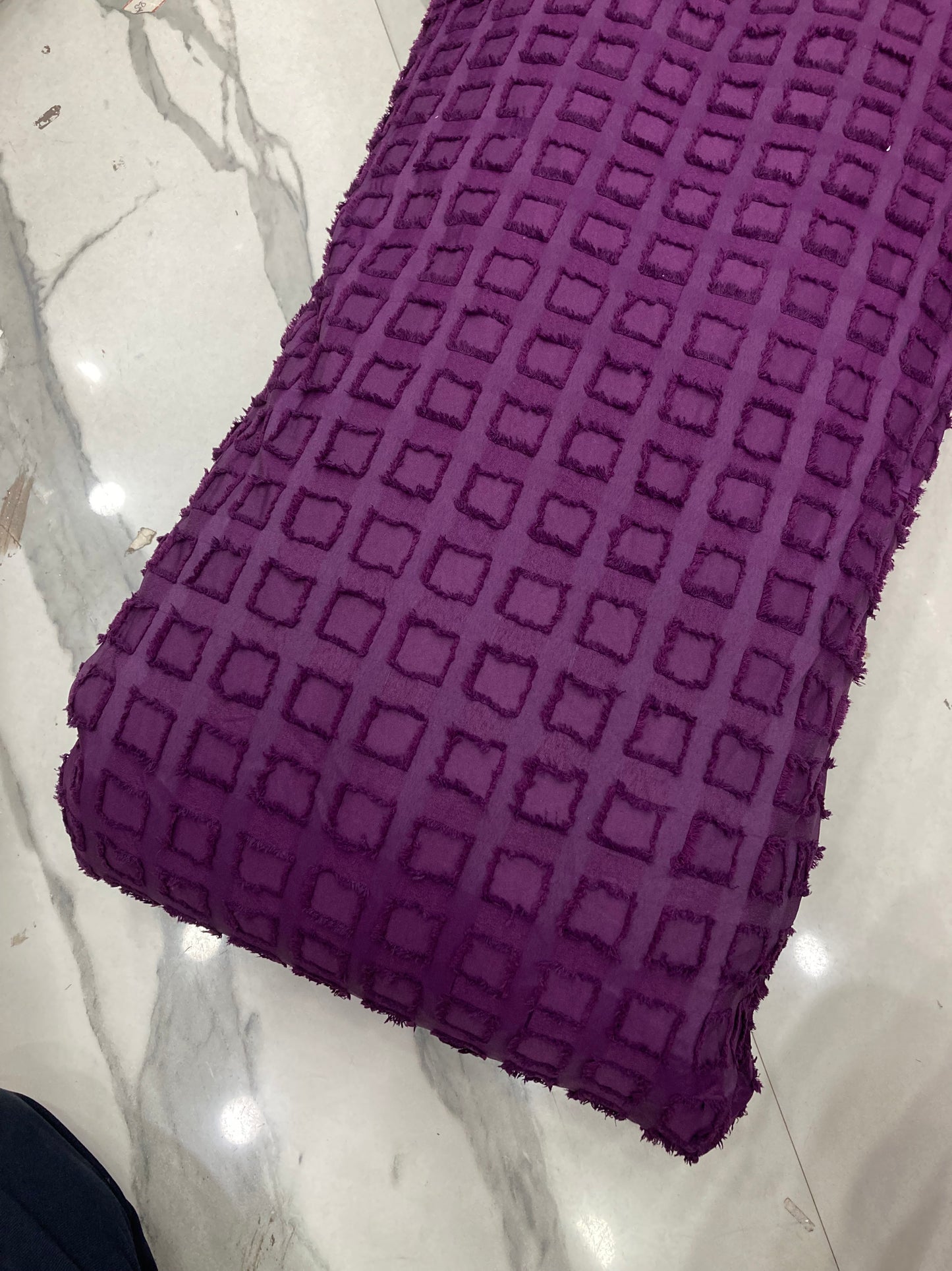 Imported Fur check jacquard fabric