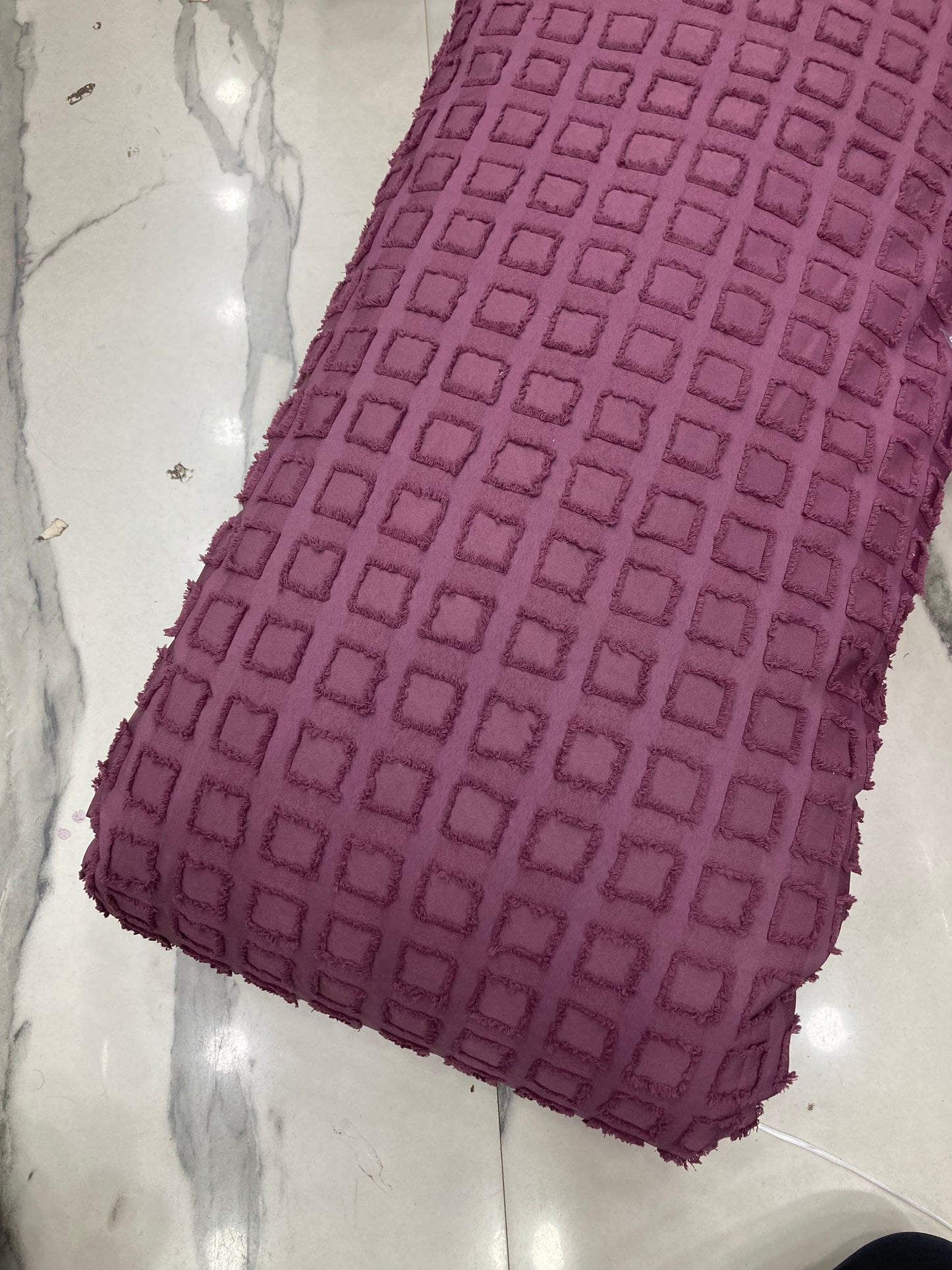 Imported Fur check jacquard fabric