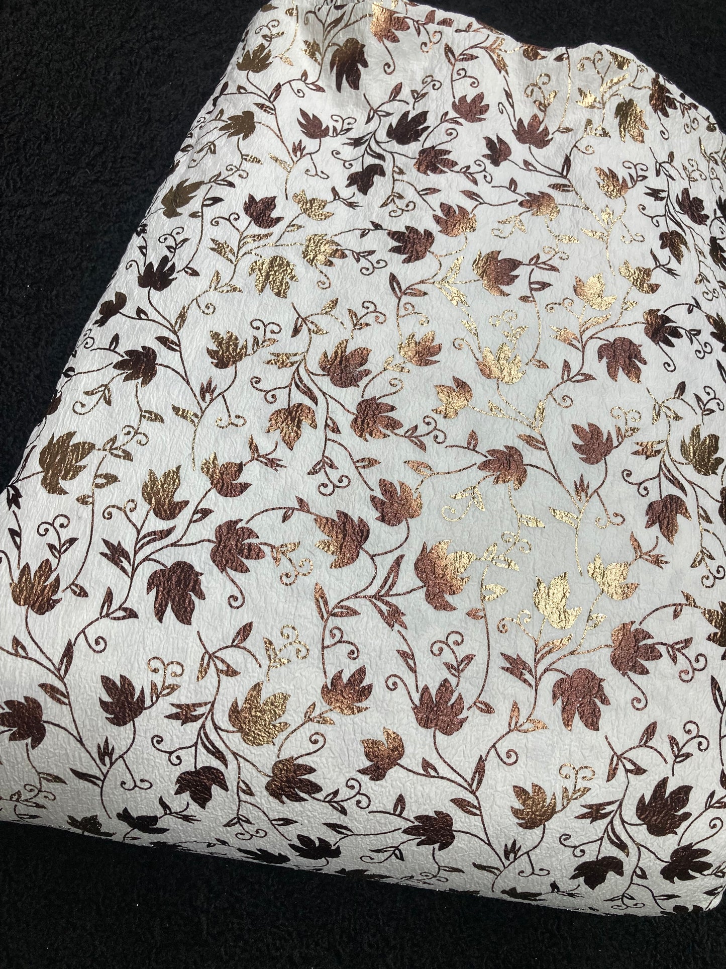 crumbled lycra foil printed fabric