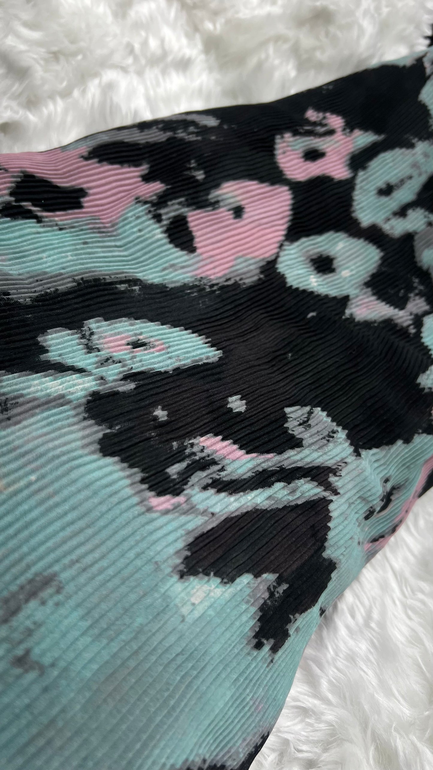 Georgette printed pleated fabric