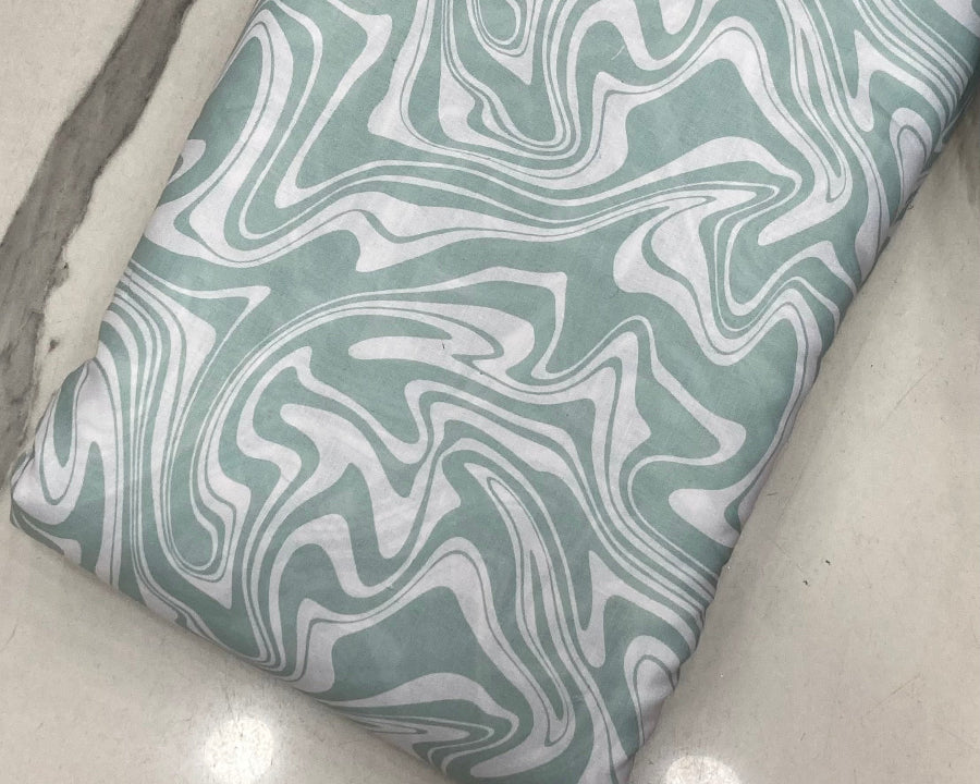 Linen Blend printed Fabric