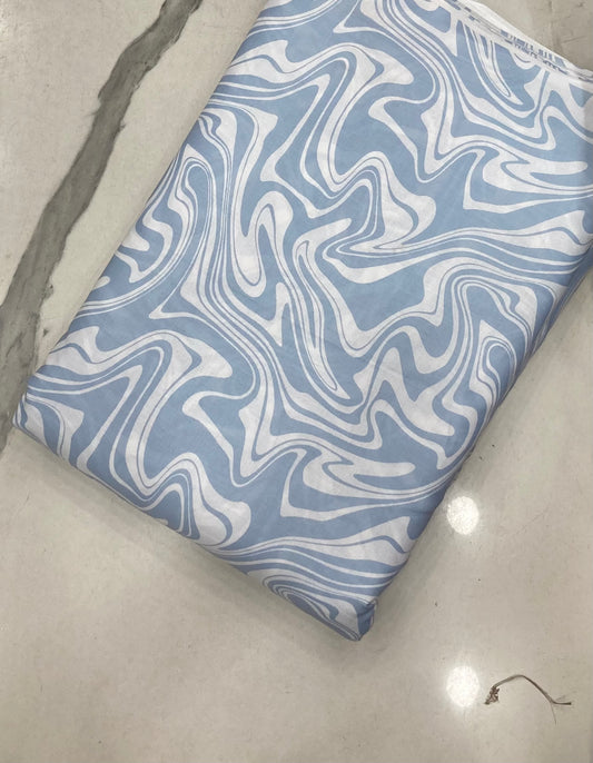 Linen Blend printed Fabric