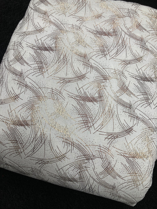 crumbled lycra foil printed fabric