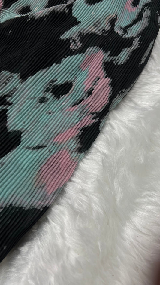 Georgette printed pleated fabric