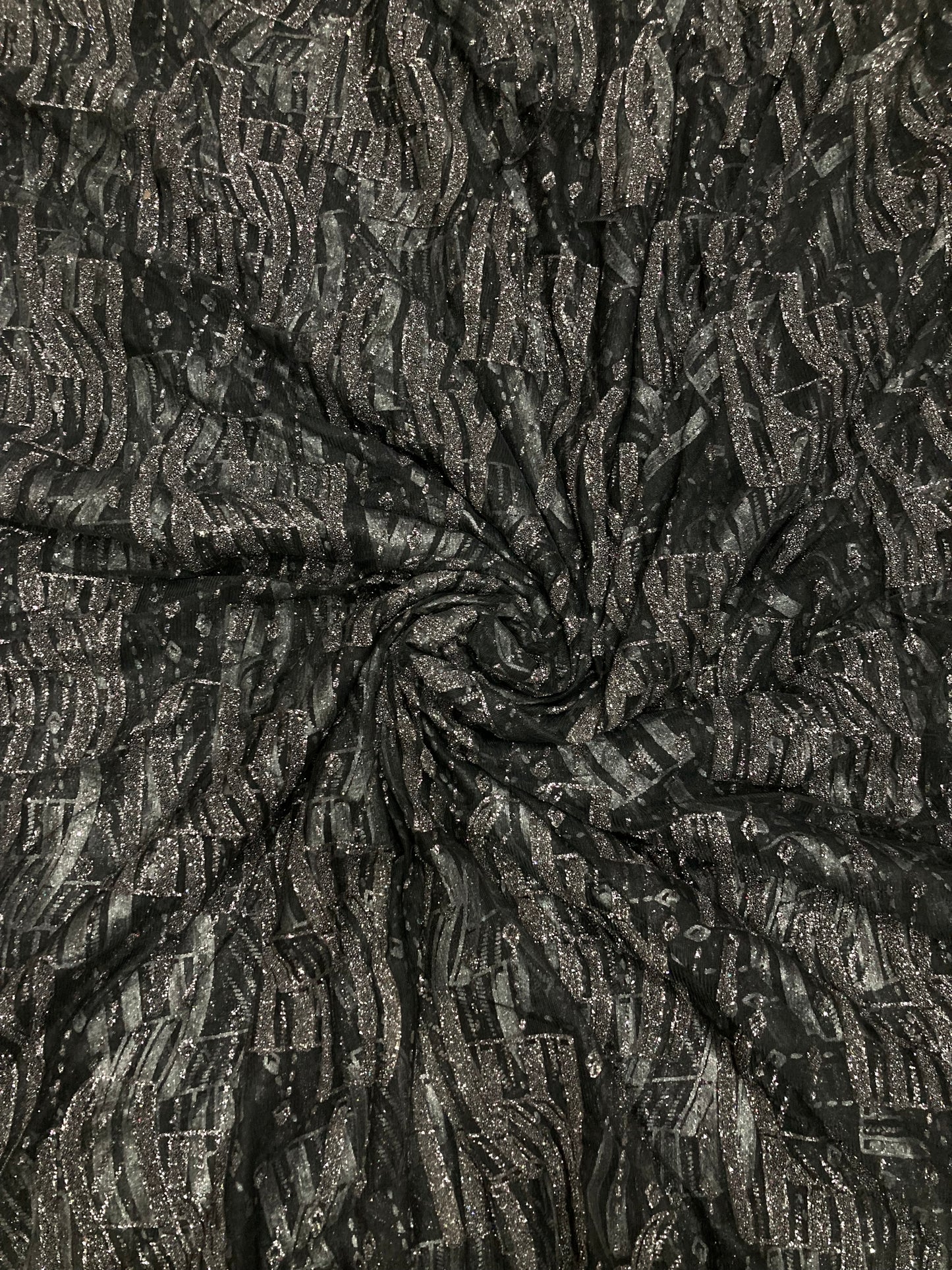 Beads work net printed fabric