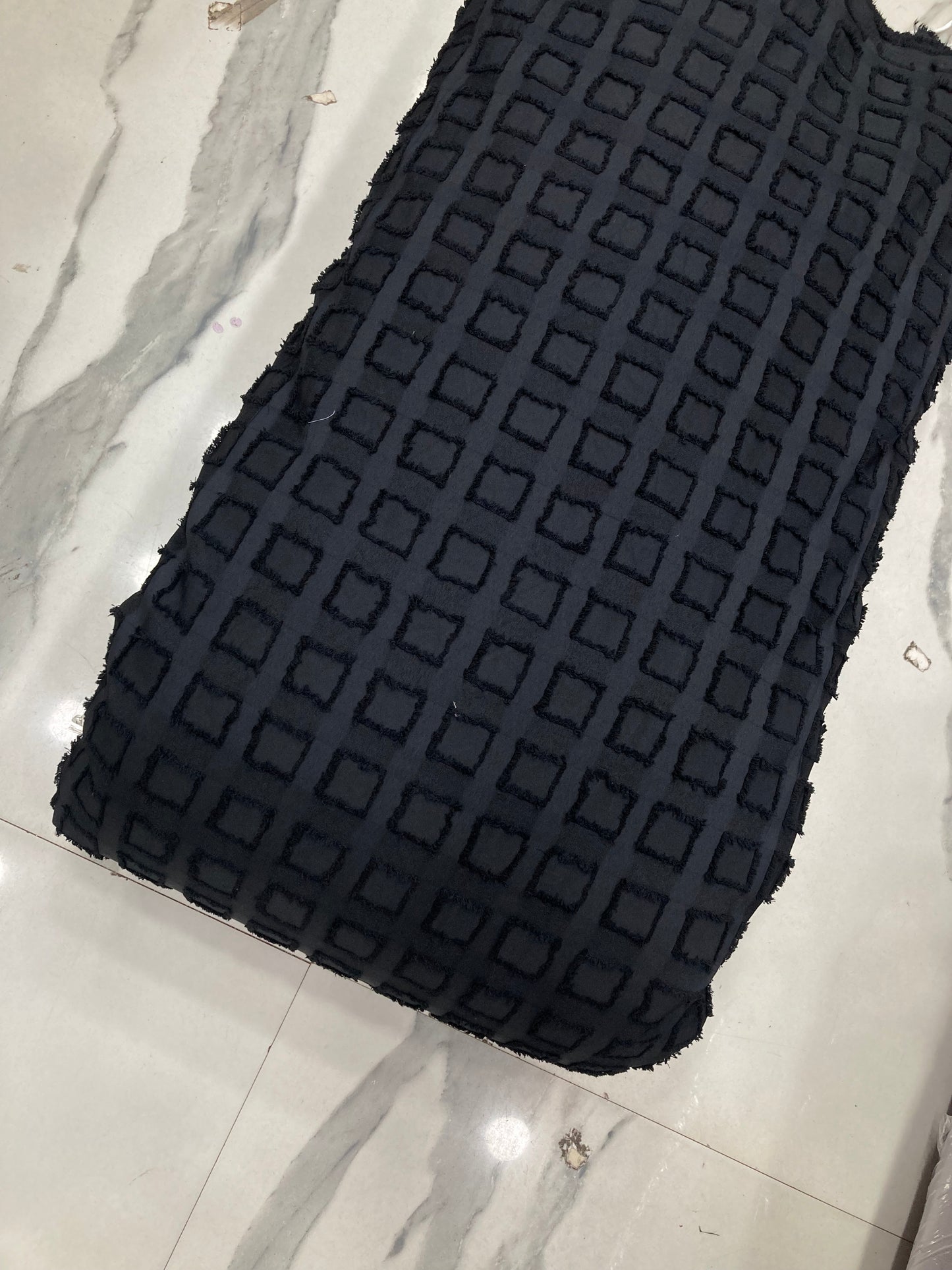 Imported Fur check jacquard fabric