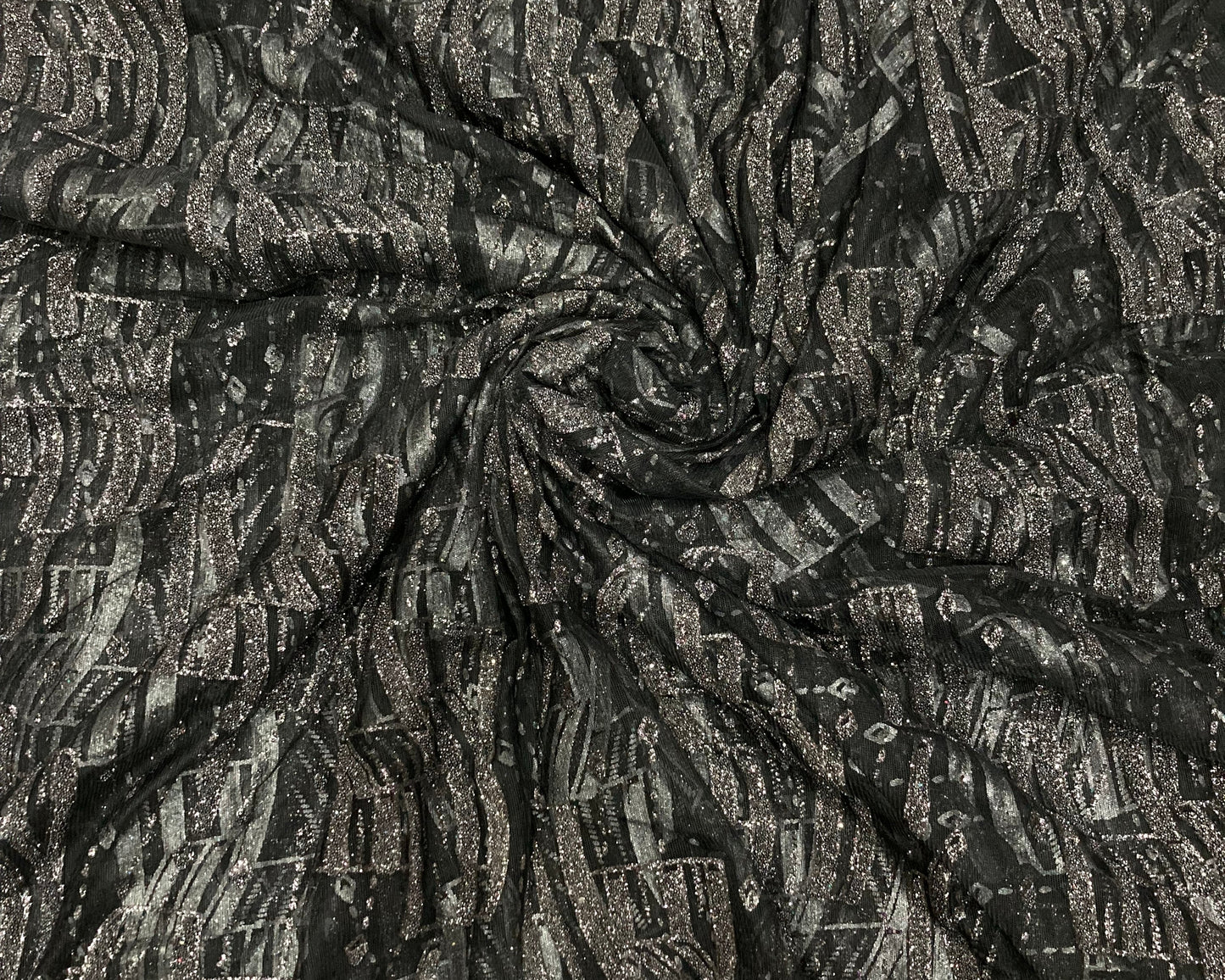 Beads work net printed fabric