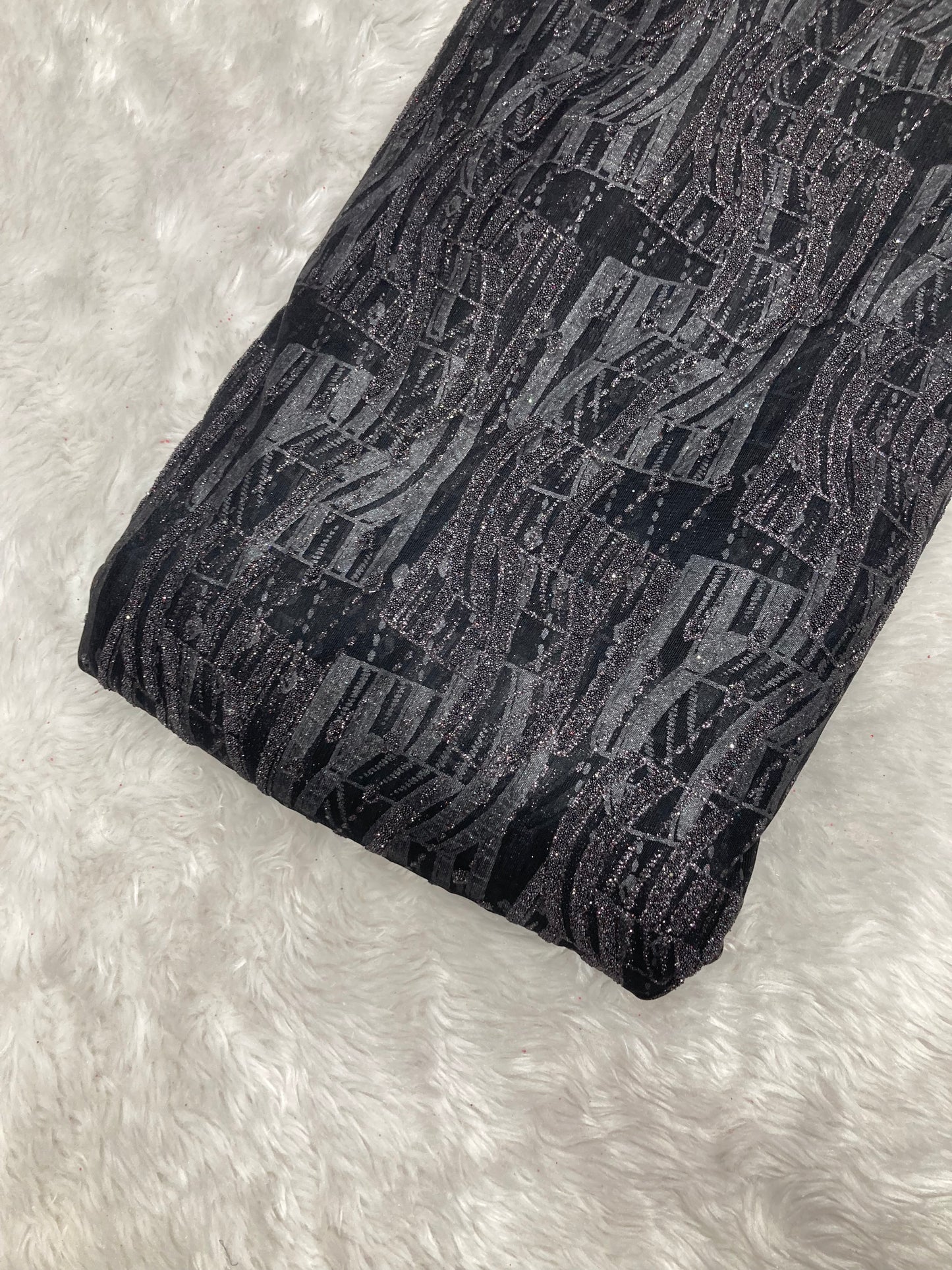 Beads work net printed fabric