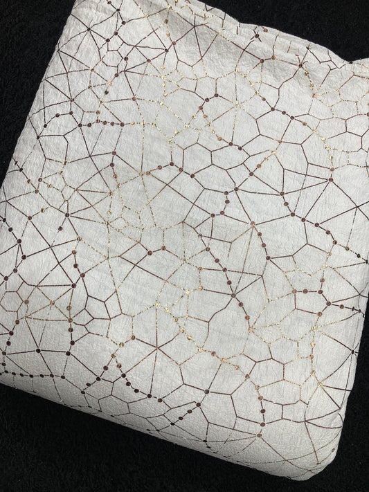 crumbled lycra foil printed fabric