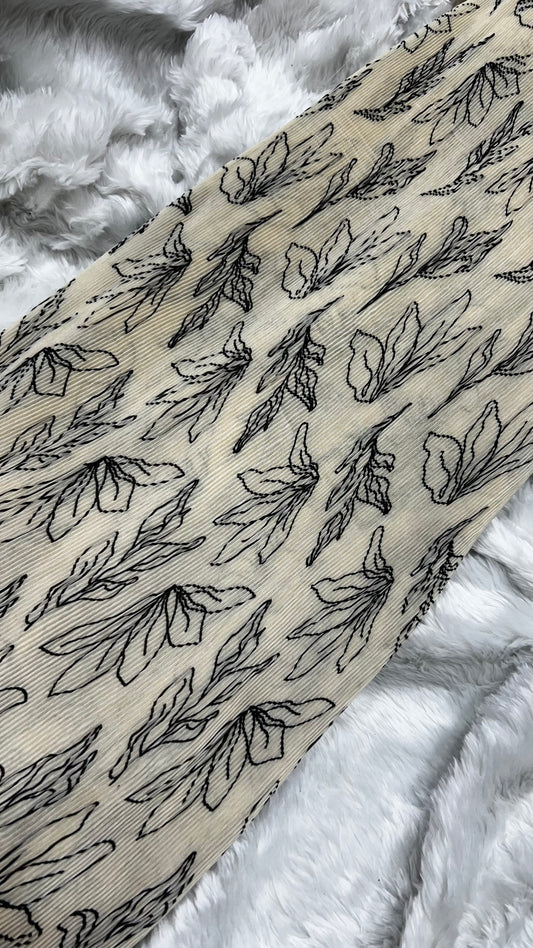 Chanderi Printed pleated fabric