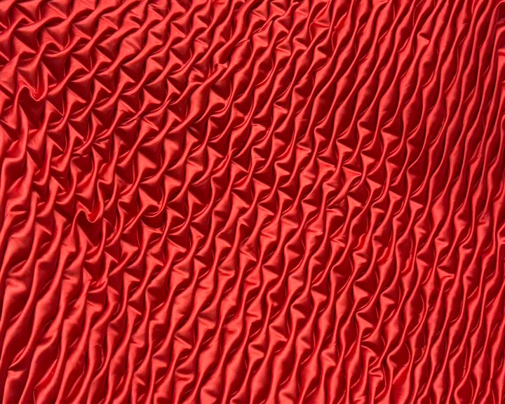 Satin smocked fabric