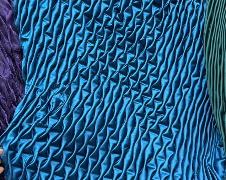 Satin smocked fabric