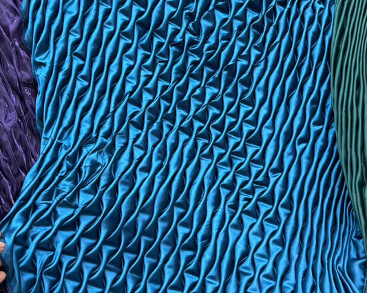 Satin smocked fabric