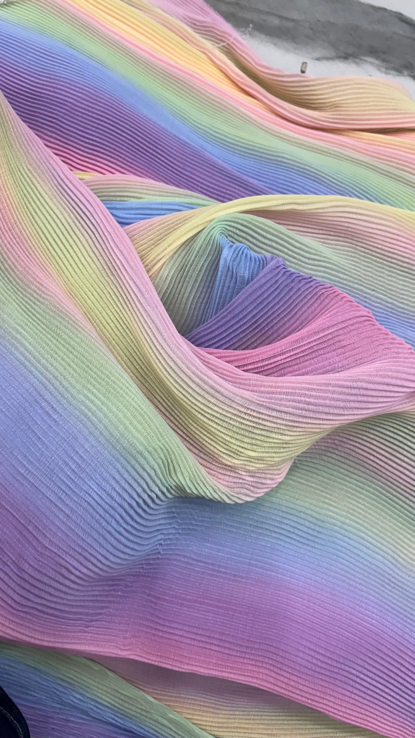 Rainbow pleated