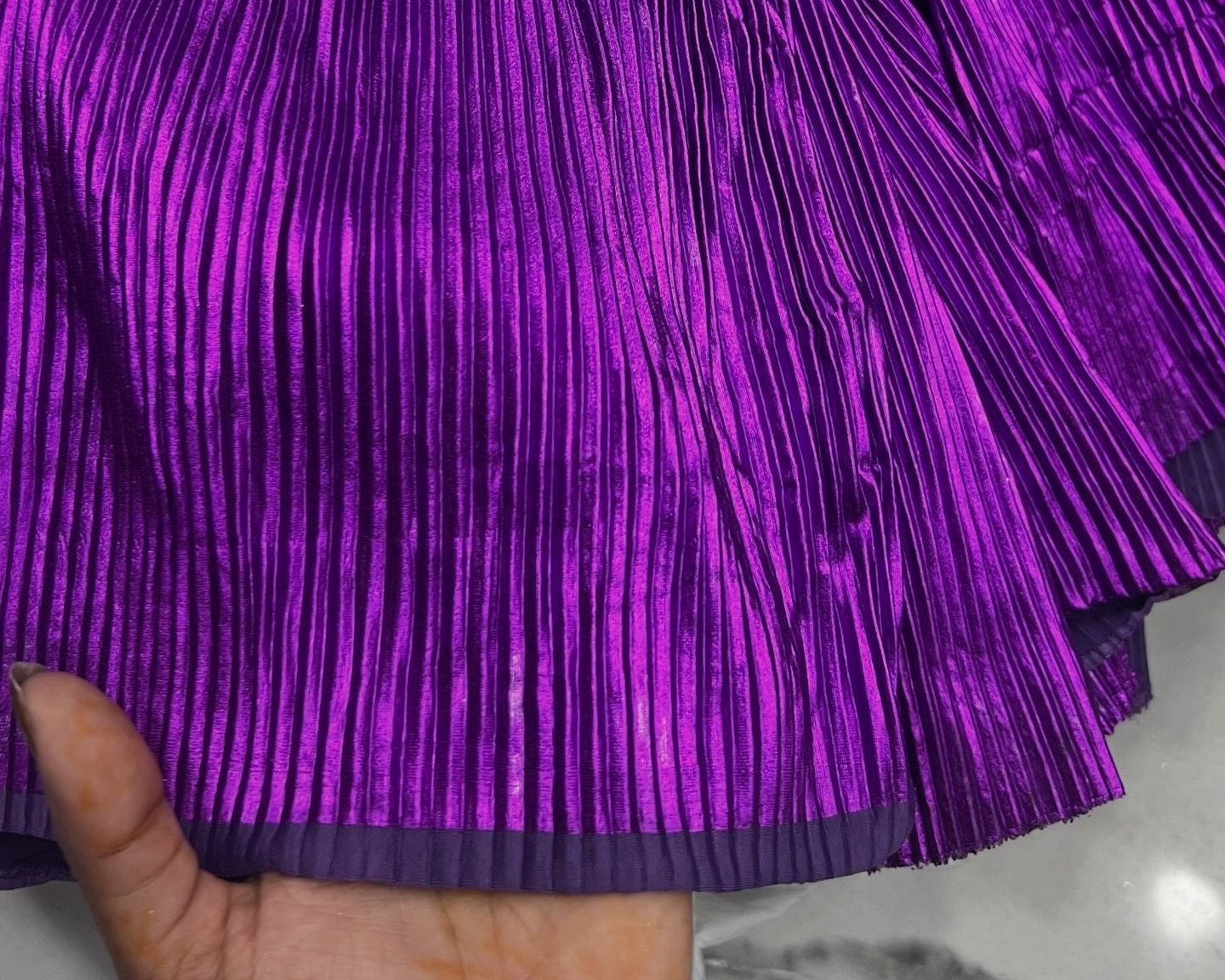 Leather foil pleats fabric