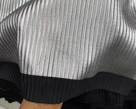 Leather foil pleats fabric