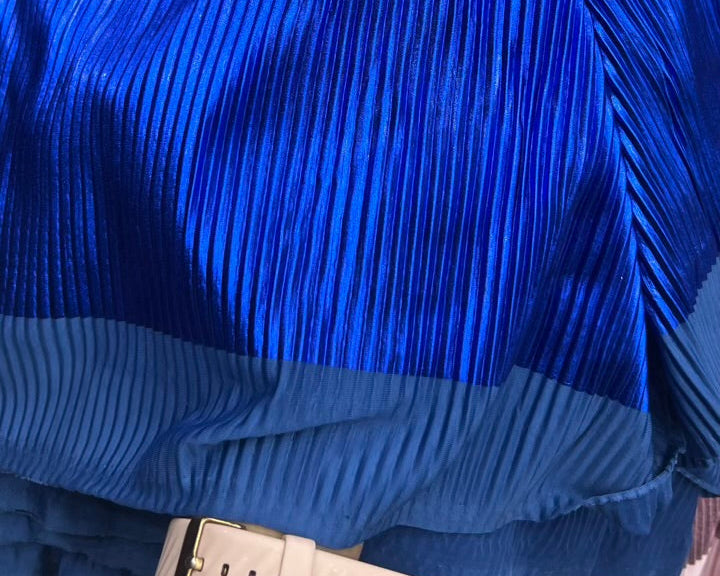 Leather foil pleats fabric