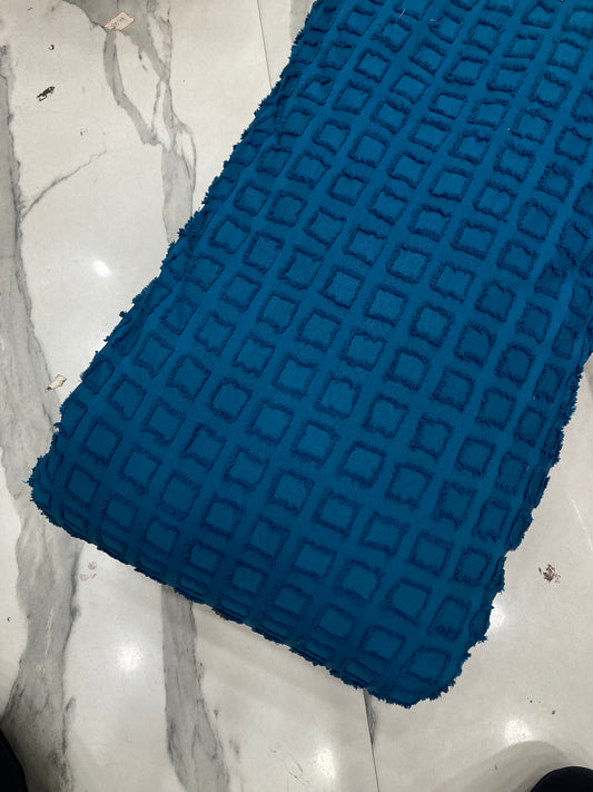 Imported Fur check jacquard fabric