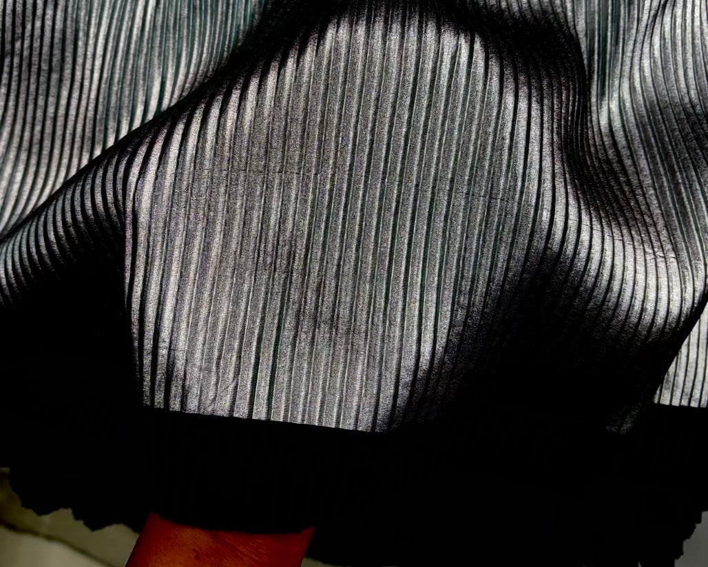 Leather foil pleats fabric