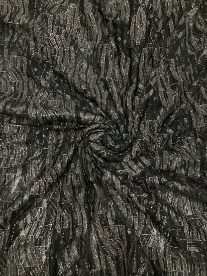 Beads work net printed fabric