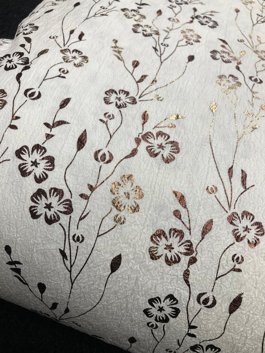 crumbled lycra foil printed fabric