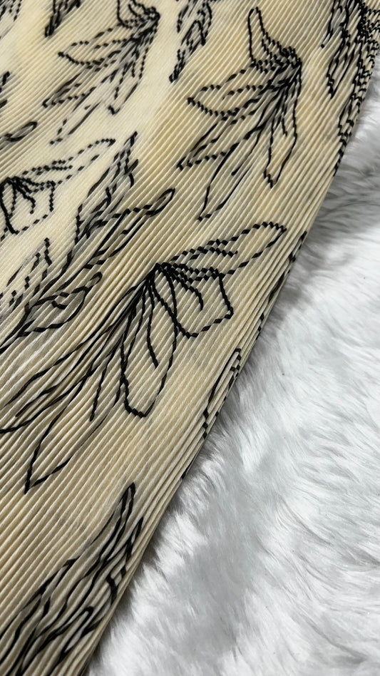 Chanderi Printed pleated fabric