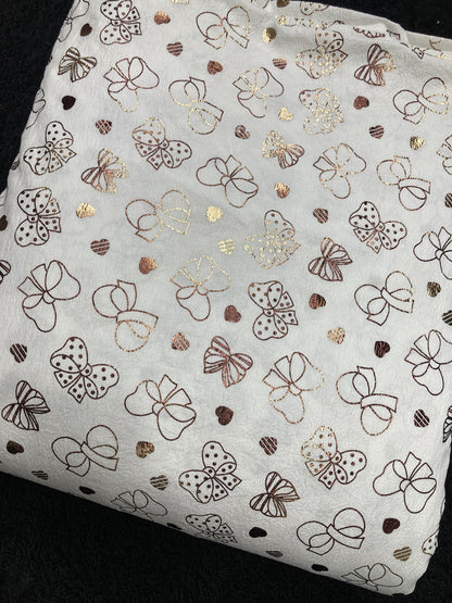 crumbled lycra foil printed fabric