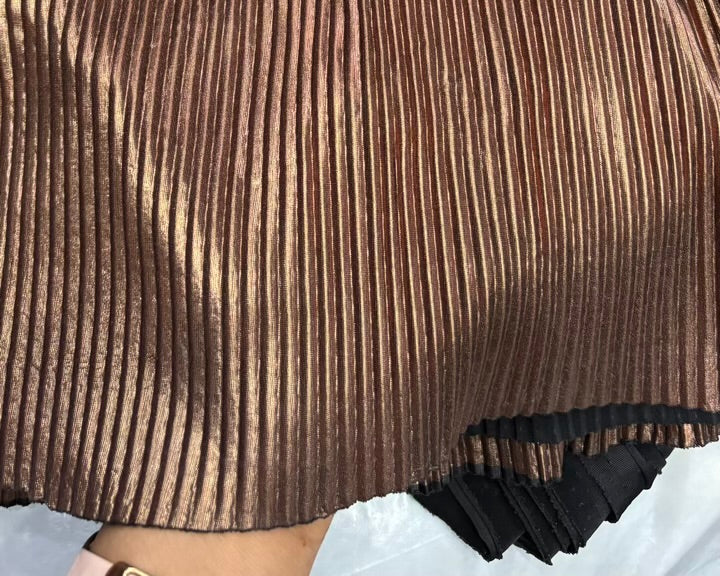 Leather foil pleats fabric