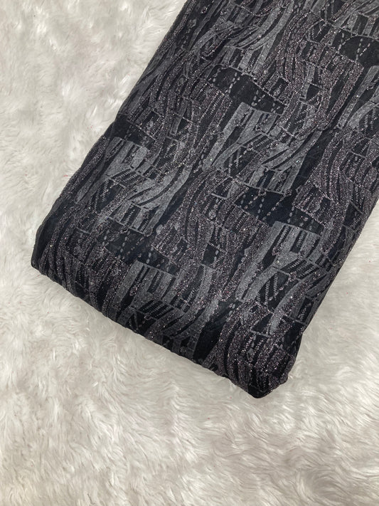 Beads work net printed fabric